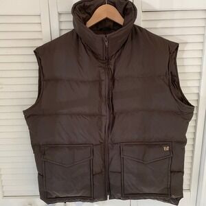 Vintage 70s 80s Ski Daddle Puffer Down Vest Mens XL Brown Boxy Ski Outdoor Retro